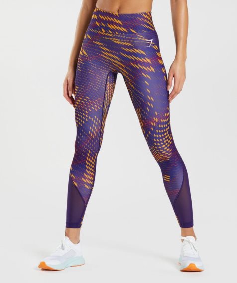 Women's Gymshark Sport Running Leggings Purple | NZ 1ZWKBX